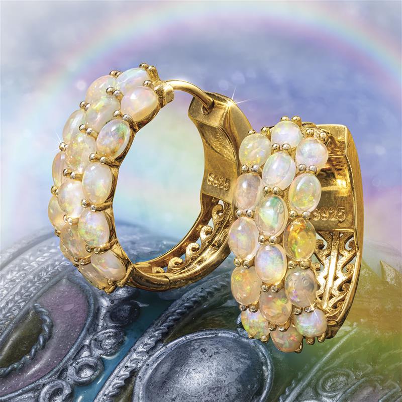 Ethiopian Opal Rainbow Earrings